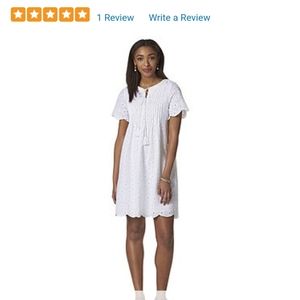 White Short Sleeved Eyelet Dress 1xl